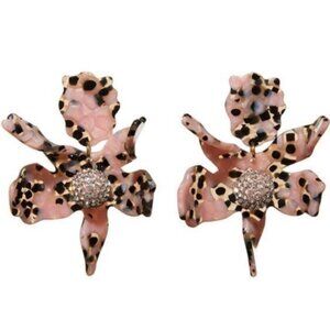 LELE SADOUGHI Crystal Lily Clip-On Earrings in Spotted Blush